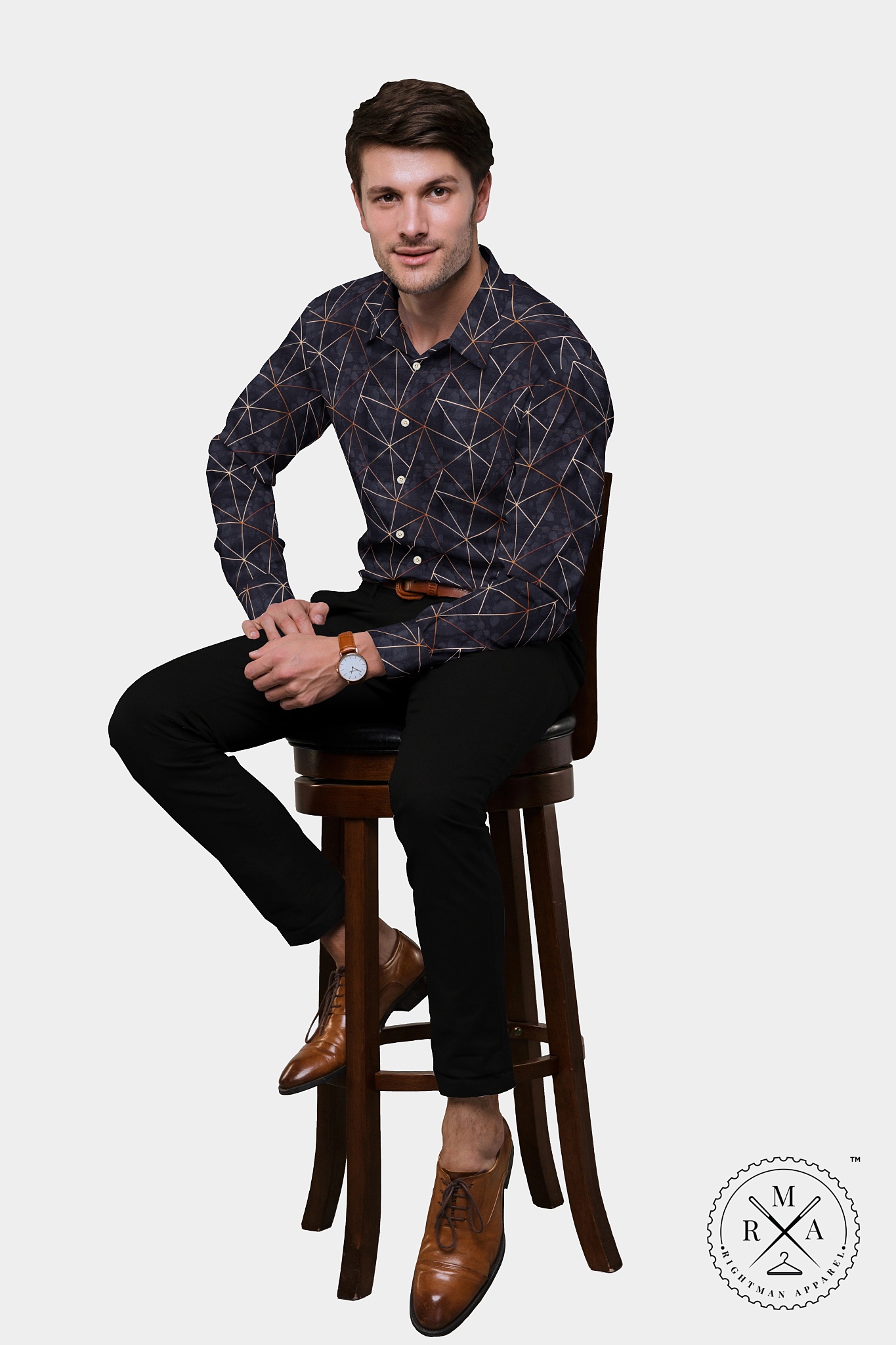 Black Designer Cotton Shirt SH333